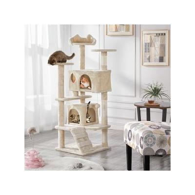 "Yaheetech 54.5" H Multilevel Indoor Cat Tree & Condo, Beige"