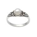 Opposite Directions,'Cultured Pearl and Sterling Silver Single Stone Ring'