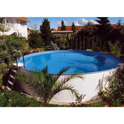 Planet Pool - Stahlwandpool rund Exklusiv 420x150 cm, Stahl 0,8 mm weiß, Folie 0,6 mm blau, Image