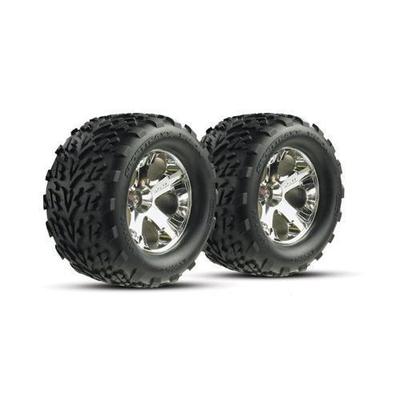 Traxxas Rear All-Star Chrome Wheels with Talon Tires