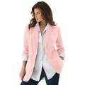 Plus Size Women's Boyfriend Blazer by Roaman's in Soft Blush (Size 22 W) Professional Jacket