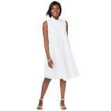 Plus Size Women's Georgette Mock Neck Dress by Jessica London in White (Size 12)