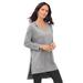 Plus Size Women's Tunic Hoodie by Roaman's in Medium Heather Grey (Size 26/28)