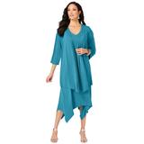 Plus Size Women's Relaxed Jacket Dress Set by Roaman's in Deep Turquoise (Size 30/32)