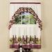 Wide Width Chardonnay Printed Tier and Swag Window Curtain Set by Achim Home Décor in Burgundy (Size 57" W 24" L)