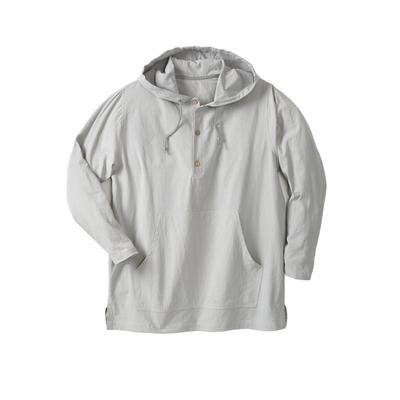 Men's Big & Tall Gauze Hoodie by KingSize in Sand Grey (Size 4XL)