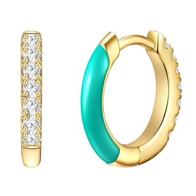 Glanzstücke München - Creolen Sterling Silber Zirkonia in Gelbgold 1 ct Damen