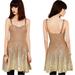 Free People Dresses | Free People Gold Cream Shimmer Mini Dress Size Xs | Color: Cream/Gold | Size: Xs