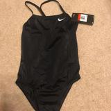 Nike Swim | Girls Youth Black White Nike One Piece Swim Suit | Color: Black/White | Size: Xsg