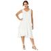 Plus Size Women's Linen Flounce Dress by Jessica London in White (Size 20 W)