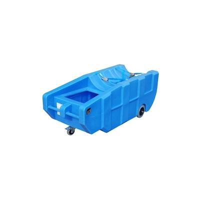 Fahrbare PE-Auffangwanne Typ WPT WPT 230, aus robustem Polyethylen, Ausführung in blau