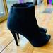 Nine West Shoes | Black Vegan Peep Toe Stiletto Booties Size 8 | Color: Black | Size: 8