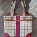 Coach Bags | Coach Heritage Stripe Tattersall Tote F14790 Plaid | Color: Cream/Pink | Size: Os