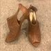 Jessica Simpson Shoes | Jessica Simpson Cut Out Peep Toe Booties | Color: Tan | Size: 8.5