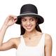 Pineapple&Star Maures Cloche Bucket Straw Sun Hat Fine Braid UPF 50+ for Women - Black - One Size