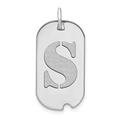 14ct WhiteGold Polished Letter S Initial Animal Pet Dog Tag Pendant Necklace Measures 24.6x13.19mm Wide Jewelry Gifts for Women