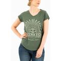 Rokker Indian Bonnet T-shirt da donna, verde, dimensione S per donne