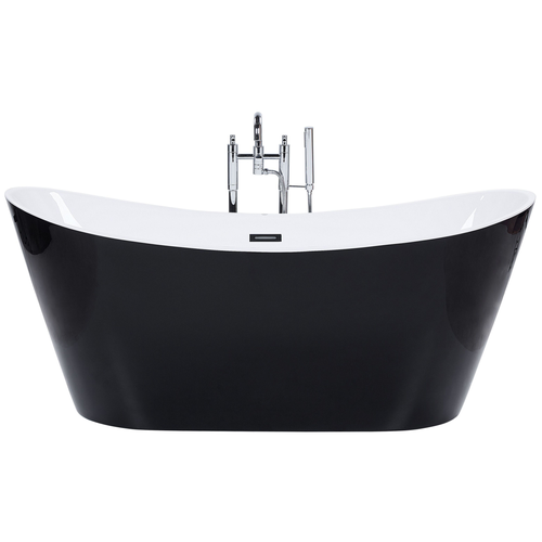 Freistehende Badewanne Schwarz Sanitäracryl Oval 180 x 78 cm Modern