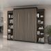 Brayden Studio® Ailed Queen Murphy Bed w/ 2 Narrow Shelving Units (105W), Wood | 89.7 H x 103.6 W x 20.2 D in | Wayfair