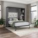 Mercury Row® Armiead Full Murphy Bed & Shelving Unit w/ Drawers Wood in Gray | 83.6 H x 20.2 W x 88.1 D in | Wayfair