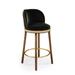 Marie Burgos Design Alma Counter & Bar Stool Wood/Upholstered/Velvet in Gray/Yellow/Black | 37 H x 18 W x 20 D in | Wayfair SQ2402516