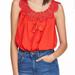 Free People Tops | Free People Clovet Croft Crochet Cropped Blouse | Color: Red | Size: M