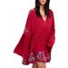 Free People Dresses | Free People Te Amo Boho Embroidered Red Mini Dress | Color: Red | Size: Xs
