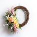 Primrue Pastel Perfection - Blush Rose, Yellow Peony & Pink Pampas Grass Easter Spring Front Door Wreath Silk in Brown/Pink/Yellow | Wayfair