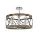 Williston Forge Annabela 3 - Light 17.72" Semi Flush Mount Metal in Brown | 14.78 H x 17.72 W x 17.72 D in | Wayfair