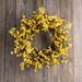 Primrue Golden Yellow Forsythia On Twig Base Spring Summer Front Door Wreath 22" Silk in Green/Yellow | 22 H x 22 W x 4 D in | Wayfair