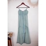 Free People Dresses | Free People Button Up Blue Acid Wash Dress Size Xs | Color: Blue | Size: Xs