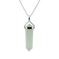 Franki Baker Natural New China Jade & Sterling Silver Double Point Pendant Necklace. Pendant Length: cm Chain Length: 50cm