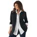 Plus Size Women's Boyfriend Blazer by Roaman's in Black (Size 26 W) Professional Jacket