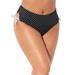 Plus Size Women's Bow High Waist Brief by Swimsuits For All in White Black Polka Dot (Size 14)