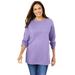 Plus Size Women's Perfect Long-Sleeve Crewneck Tee by Woman Within in Soft Iris (Size 4X) Shirt