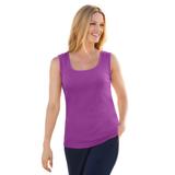 Plus Size Women's Rib Knit Tank by Woman Within in Purple Magenta (Size 5X) Top