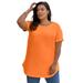 Plus Size Women's Crisscross-Back Ultimate Tunic by Roaman's in Vivid Orange (Size 14/16) Long Shirt