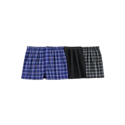 Men's Big & Tall Woven Boxers 3-Pack by KingSize in Dark Plaid Assorted (Size 4XL)