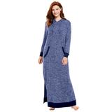 Plus Size Women's Marled Hoodie Sleep Lounger by Dreams & Co. in Evening Blue Marled (Size 18/20)