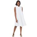 Plus Size Women's Georgette Mock Neck Dress by Jessica London in White (Size 28)