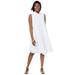 Plus Size Women's Georgette Mock Neck Dress by Jessica London in White (Size 28)