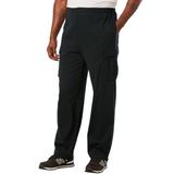 Men's Big & Tall Lightweight Jersey Cargo Sweatpants by KingSize in Black (Size L)