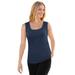 Plus Size Women's Rib Knit Tank by Woman Within in Navy (Size M) Top