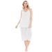 Plus Size Women's Breezy Eyelet Knit Tank & Capri PJ Set by Dreams & Co. in White (Size 26/28) Pajamas