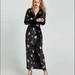 Zara Dresses | Hpzara Nwt Floral Print Velvet Kimono Dress Nwt | Color: Black/Blue | Size: S