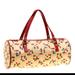 Burberry Bags | Burberry Red Leather Trim Dots Barrel Boston Bag | Color: Cream/Red | Size: Os