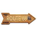 SignMission Decal-999627_Route 66 Arrow Decal Funny Home Décor 18" Wide Plastic/Acrylic in Black/Brown/Red | 6 H x 18 W x 1 D in | Wayfair