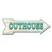 SignMission Decal-999689_Outhouse Arrow Decal Funny Home Décor 18" Wide Plastic/Acrylic in Blue/Green | 6 H x 16 W x 1 D in | Wayfair D-A-999689