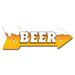 SignMission Removable-999946_Beer Arrow Removable Decal Funny Home Décor 30" Wide Plastic/Acrylic in White/Yellow | 12 H x 36 W x 1 D in | Wayfair