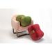 Armchair - Marie Burgos Design Milo 32" Wide Armchair Velvet/Fabric in Brown/Orange/Pink | 31 H x 32 W x 36 D in | Wayfair SQ6352625